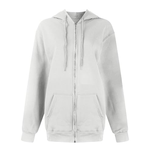 Zip Up Hoodie Women Fleece Oversized Sweatshirt Hoodies Casual Drawstring Athletic Sweat Zip Up Jackets with Pockets4