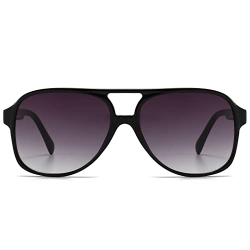 Image of LASPOR Polarized Aviator Sunglasses for Women Men 70s Vintage Retro Glasses Large Frame Plastic Shades UV400