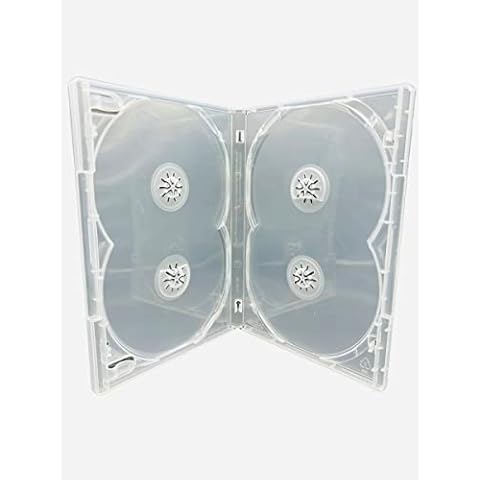 10 x Amaray Multi 4 DVD Case - 4 Way Multibox in Clear to hold 4 discs Cover
