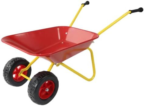 Small Size Heavy Duty Garden Trolley Can be Used in Gardens, Loading Leaves, Soil, Sand, Etc. (Red - A)