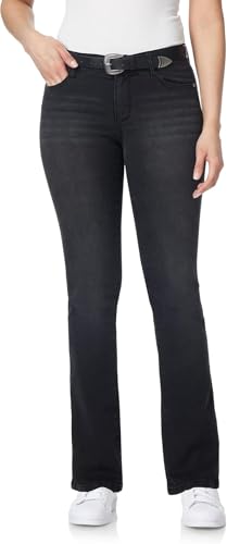 WallFlower Womens Legendary Slim Bootcut Mid-Rise Belted Insta Stretch Juniors Jeans (Standard and Plus)