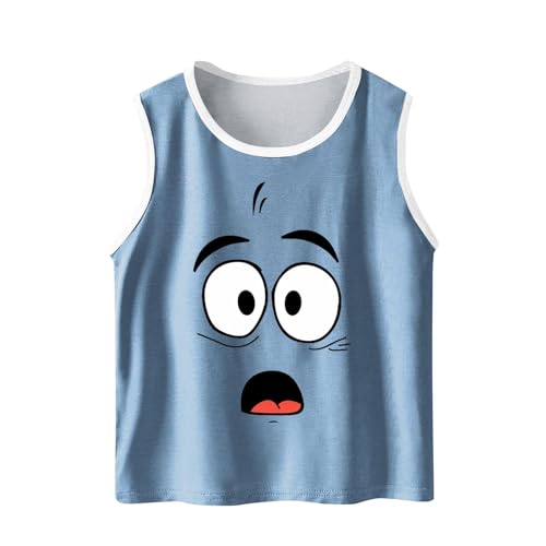 wodceeke Toddler Boys Girls Tank Tops Kids Cute Cartoon Sleeveless Shirts Summer Casual Workout Sports Vest
