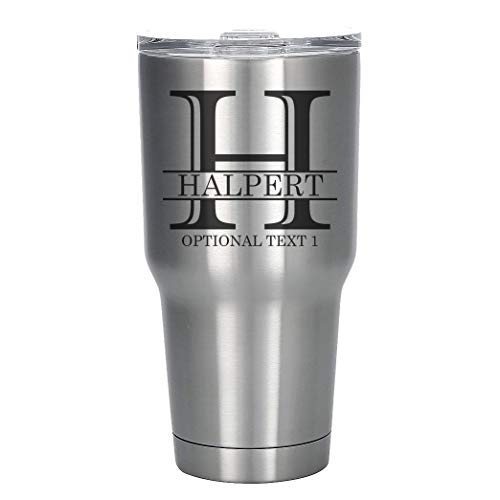 Personalized Etched Monogram Tumbler 30oz Insulated Stainless Steel