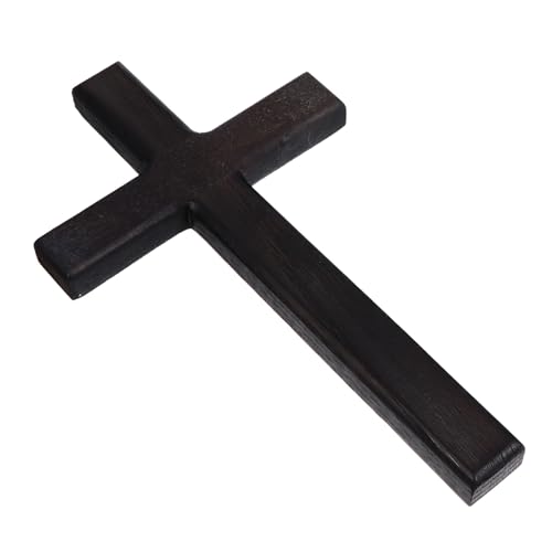Cruz de madera negra de DOITOOL colgante artesanal cristiano