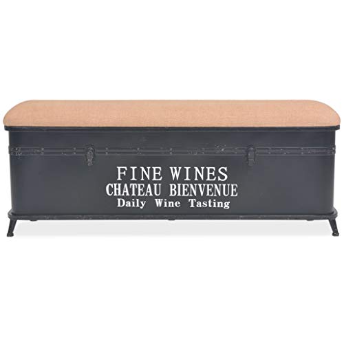 Tidyard Storage Bench With Cushion And Hidden Interior Storage Steel Frame Metal Ottoman Footrest Padded Seat Bench For Living Roomm, Bedroom Home Furniture 40.6 X 11.8 X 15.7 Inches #TOP2