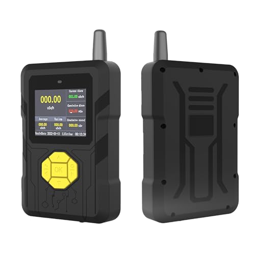 Image of Geiger Counter, Portable Beta Gamma X-Ray Monitor Meter, LCD Display, Radiation Detector with 3 Alarm Modes, 10H Usage Time Rechargeable, 5 Dosage Units Switched Nuclear Detector