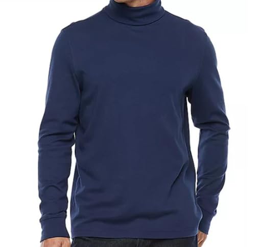 Kaynee, Long Sleeve Turtleneck Shirt, Navy, Adult - Medium