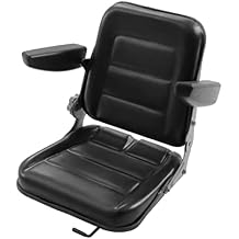 Universal Lawn Mower Seat Replacement - Forklift & Garden Tractor Suspension Seat with Adjustable Backrest B