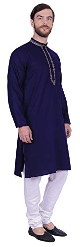 Maple Clothing Men's Kurta Pajama Embroidered Dress Cotton Indian Clothes2