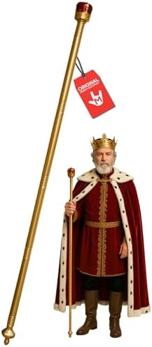 Nicky Bigs Novelties Royal King Scepter Staff, Gold Plastic Costume Prop
