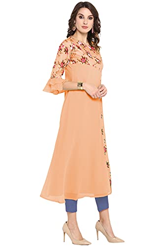 Image of Janasya Women's Poly Crepe Regular Kurta