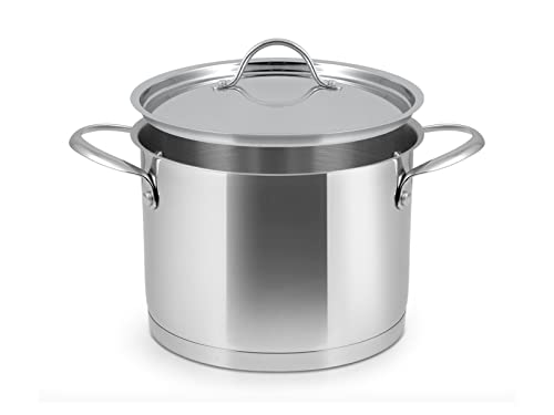 Inoxpran Pleasure - Olla de acero inoxidable con tapa, 2 asas, 20 cm, inducción Cover