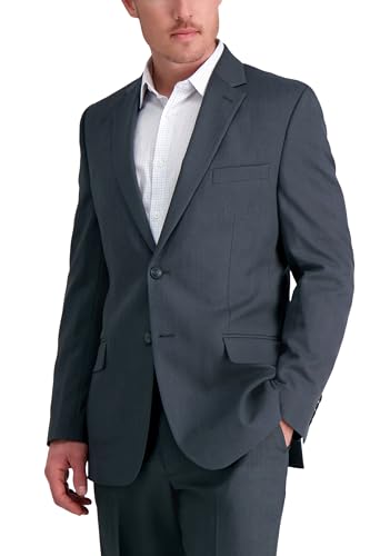 Haggar Men's Travel Performance Stria Tic Tailored Fit Suit Separate Coat Suit, Dark Heather Grey,...