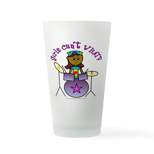 CafePress Dark Girl Drummer Pint Glass, 16 oz. Drinking Glass
