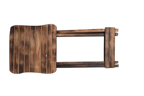 Image of WOODLY Premium Wooden Folding Chair, Dark Brown, Traditional Style, Space-Saving Design, Indoor Use for Living Room, Adult Size, Solid Wood Construction, Rustic Theme (18 INCHES Large)
