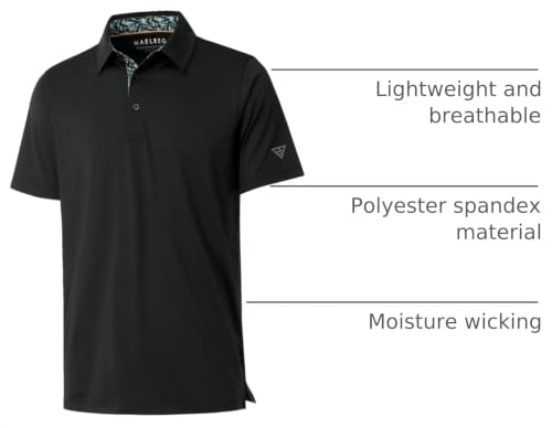 Image of Mens Polo Shirts Short and Long Sleeve Casual Solid Stylish Dry Fit Performance Designed Collared Golf Polo Shirts for Men