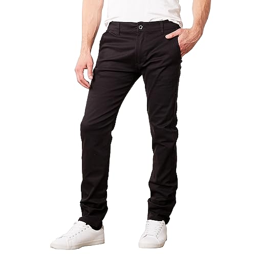Men's Flex Stretch Slim Fit Chino Pants, Classic Rayon Blend Pants with Multi Pocket
