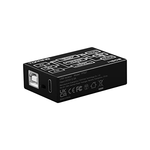 Topping HS02 USB 2.0 wysokowydajny izolator audio z wejściami USB-B i typu C, kompatybilny z PCM32bit 768kHz DSD512 Native Low-Latency
