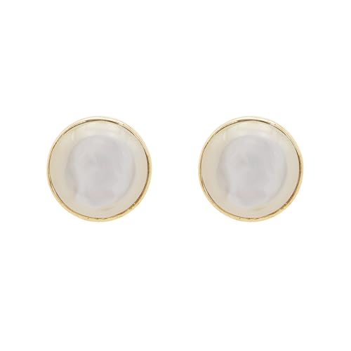 Boucles d'oreilles perle 12mm argent 925 or jaune, cadeau femme idéal
