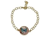  Mariposa pulsera latón oro 24 quilates resina mariposa azul rosa ajustable regalos personalizados navidad amigos cumpleaños invitados boda ceremonia pareja mujer mamá