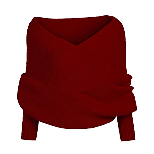 Écharpe à manches longues tricotée | Châle long unisexe chaud et modulable