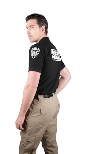 First Class Black Poly Cotton Security Polo Shirts2