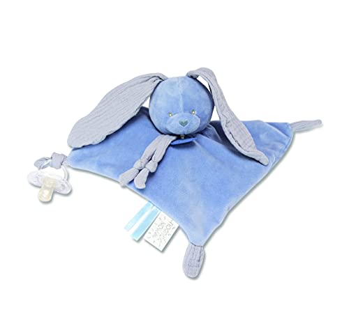 BABY NAT BN0619 - Peluche de conejo azul misterioso