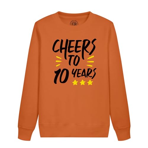 Stars et message pour sweatshirt enfant 10 ans anniversaire confortable
