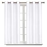 BGment Room Darkening Curtains 54 Inches Long - Grommet Thermal Insulated Drapes Window Treatment Curtains for Bedroom, 2 Panels, 38 x 54 Inch, Pure White