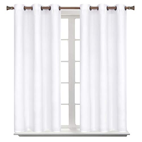 BGment Room Darkening Curtains 54 Inches Long - Grommet Thermal Insulated Drapes Window Treatment Curtains for Bedroom, 2 Panels, 38 x 54 Inch, Pure White