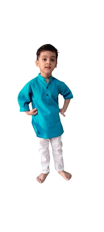 Image of Baby Boys Ethnic Wear Cotton Kurta Pyjama Set