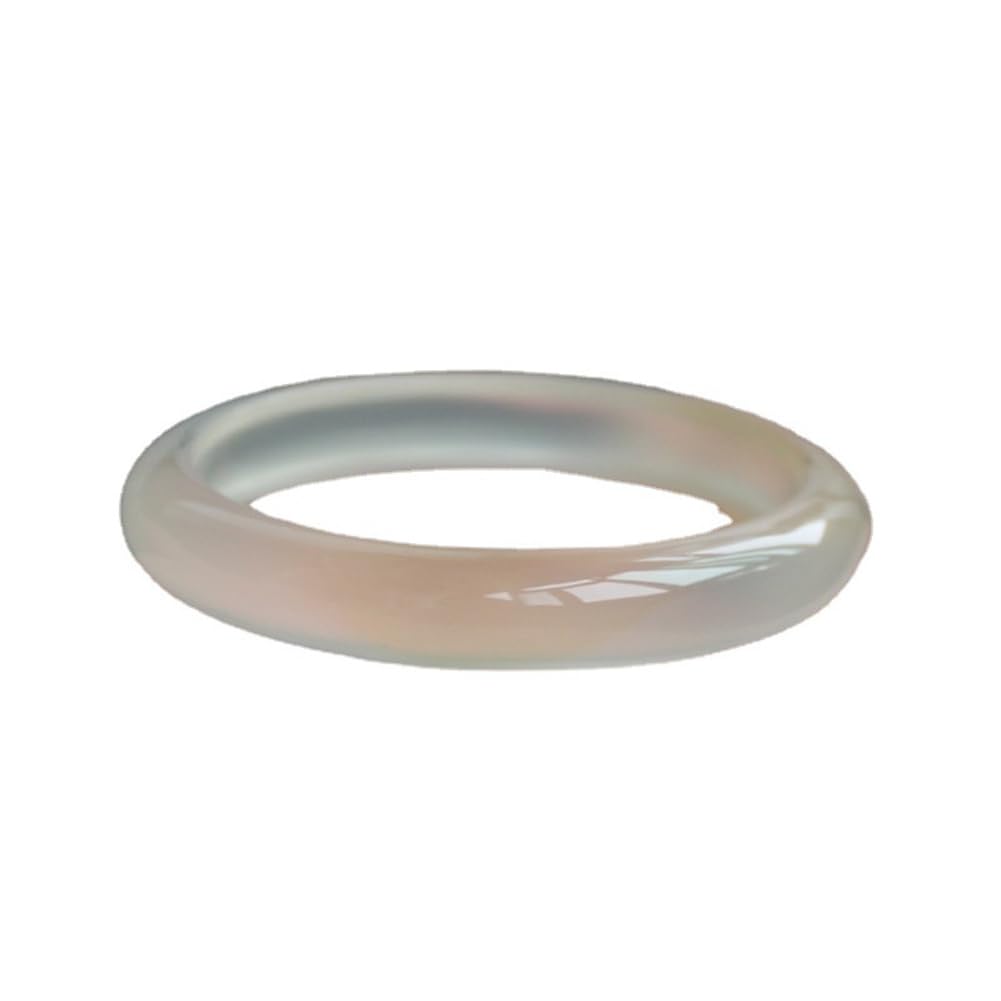 Bracciale rigido in giada bianca con agata naturale Bracciale in giada bianca al chiaro di luna per regalo di nozze per laurea da donna