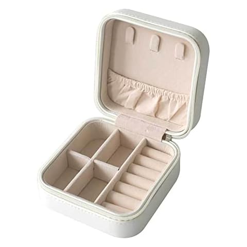 Atxnn Small Travel Jewelry Box Leather Storage Holder Case Cover
