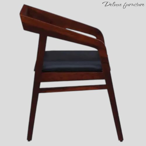 Image of Solid Sheesham Aram Chair for Living Room| Wooden Chair | Outdoor & Indoor Home Dining Room Furniture (Honey Oak)