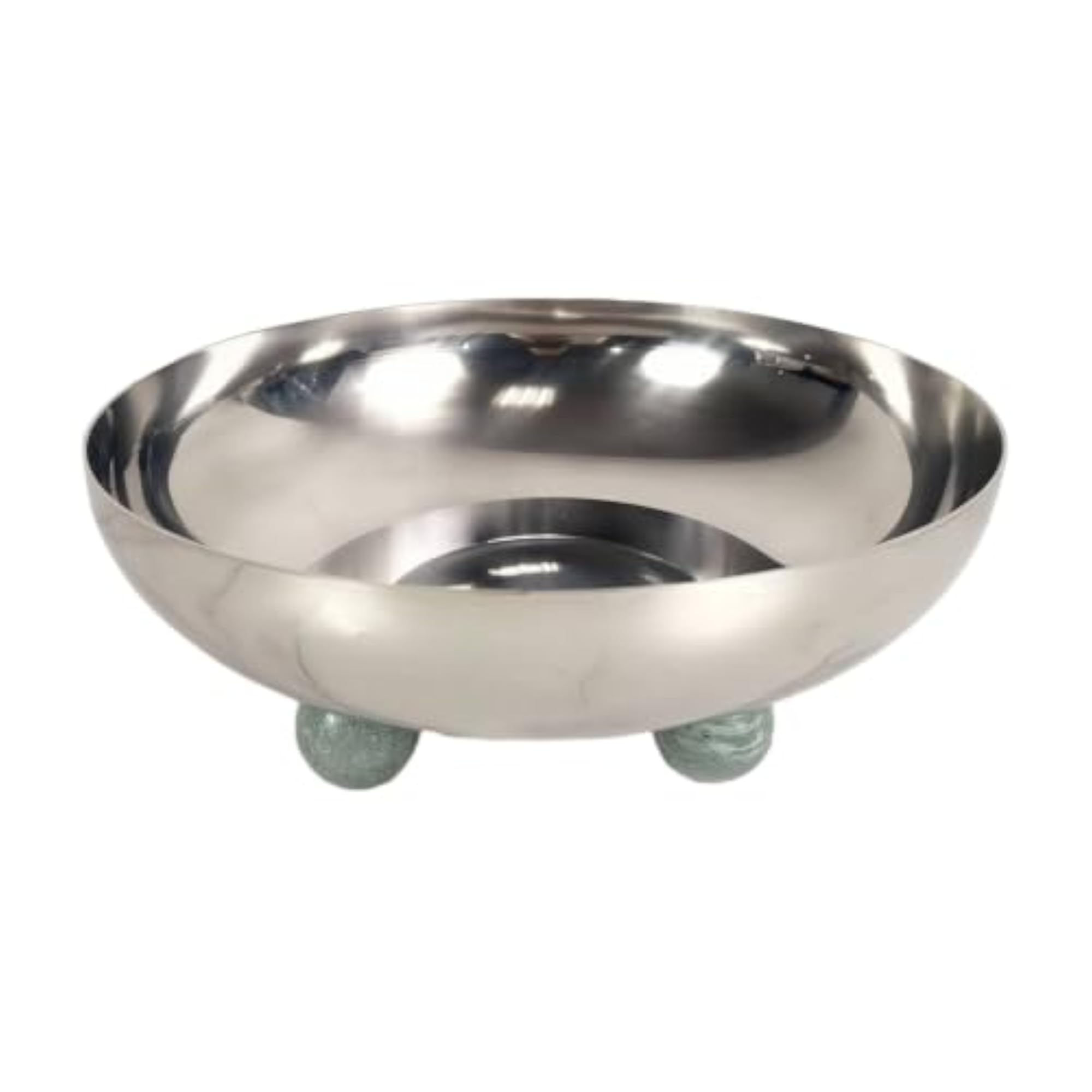 Mirror Finish Tray with Marble Base for Decorative Display