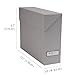 Bigso Lovisa Fiberboard Label Frame 12 File Storage Box - Document Organizer for Important Paperwork - Durable Hanging File Box with a Flip Top Lid & Metal Label Window - 3.7 in x 13 in x 9.4in - Grey