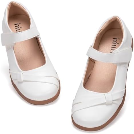 Frank Mully Mädchen-Kleiderschuhe Mädchen Mary Jane Flache Schuhe Ballerinas Flache Party-Schulschuhe mit Schleife für Kleinkinder/kleine Kinder/große Kinder