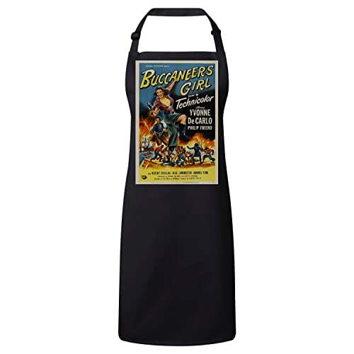 Tablier cuisine premium vintage Buccaneer's Girl avec grande poche en toile coton durable
