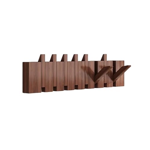 Porte-manteau Mural en Bois de Hêtre, Patère Murale Design en Forme de Piano, Panier Mural peu Encombrant, pour Entrée, Chambre, Salle de Bain,...