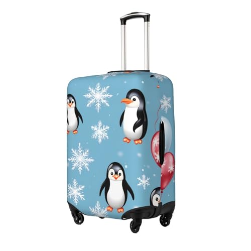 Penguin Balloon Snowflake Print Fashionable Suitcase Cover Personalized Luggage Protector for Travel and Business2