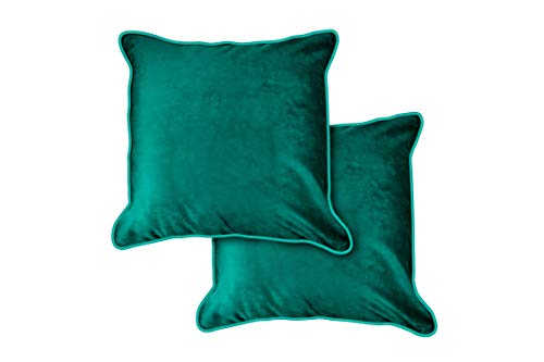 Image of Emma Barclay Chelsea - Soft Touch Velvet Luxury Cushion Cover in Green - 17x17 (43x43cm)