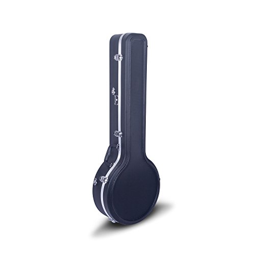 Crossrock CRA860BJBK ABS Molded Hardshell Banjo Case,Backpack Style, For 5-string Resonator Gibson Tenor Banjo, Black