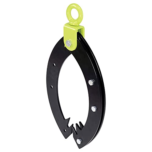 Timber Tuff TMW-53 14 Inch Jaws Log Grapple Tool w/ Clamping Teeth and Swivel Ring for Log Dragging, Skidding, and Lifting, Grapples up to 840 Pounds