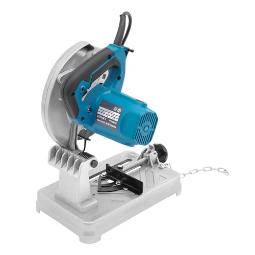 Scie à Onglet 1200W, Coupe Métal Précise 185mm 45° Angle Adjustable pour Acier Bois avec Moteur Cuivre - Bleu, Professionnel et Bricolage