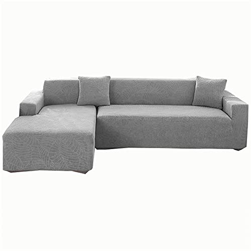 Housse de canapé en forme de L extensible imperméable gris clair protection 3 2 places