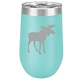 16 oz Double Wall Vacuum Insulated Stainless Steel Stemless Wine Tumbler Glass Coffee Travel Mug...