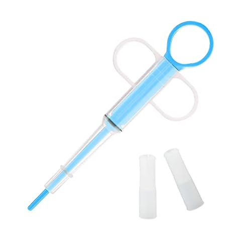 JJOnlineStore - Dog Cat Pill Dispenser | Pet Tablet Dispenser | Popper Piller | Capsule Table Pusher for Feline | Puppy Feeding Kit | Cat & Dog Pill Dispenser -Solid & Liquid Medicine (Blue) Cover