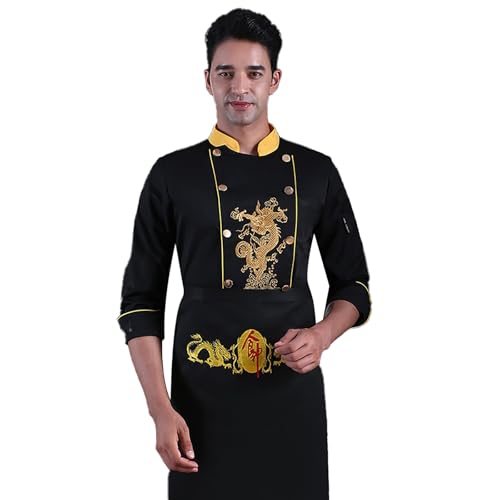 Chaqueta de cocinero unisex con botones de bola transpirable y cuello alto