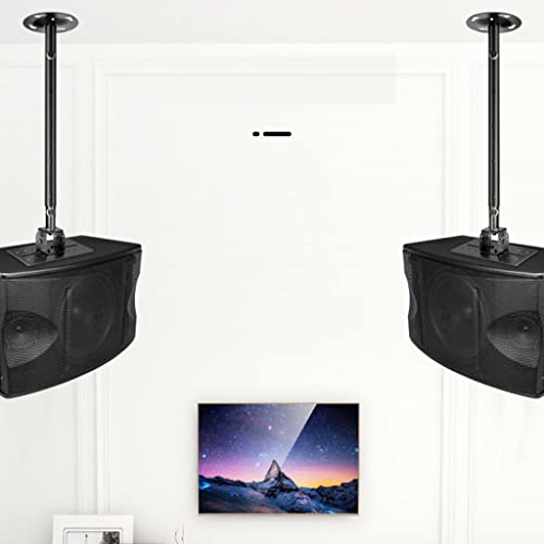 Fifor Speaker Wall Ceiling Mount Stand - Black Speaker Mounting Bracket W/Adjustable Swivel Tilt, Retractable Telescopic Arm - Home Surround Sound System Speakers (Color : Black, Size : 60-260Cm) #TOP5