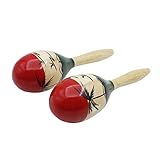 Btuty Maracas Rumba Rasseln aus Holz, Rasseln, Sandhammer, Perkussionsinstrument, Musikinstrument, für Party-Spiele